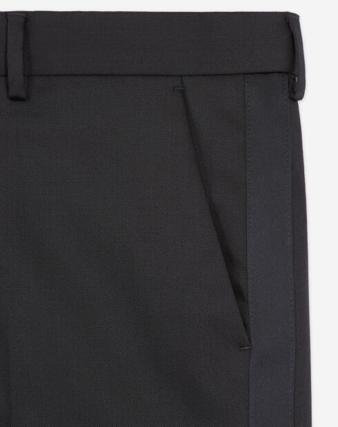 Pantalon de Costume en Laine mélangée formelle uni noir